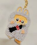 Handcrafted Funky Off-White Embellished Key Chain