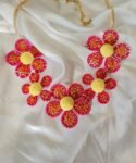 Party Wear Floral Woven Gold Necklace