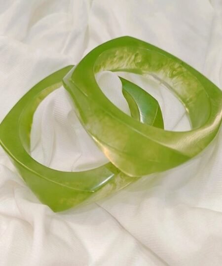 Casual Wear Resin Funky Lime Stretchable Bangle
